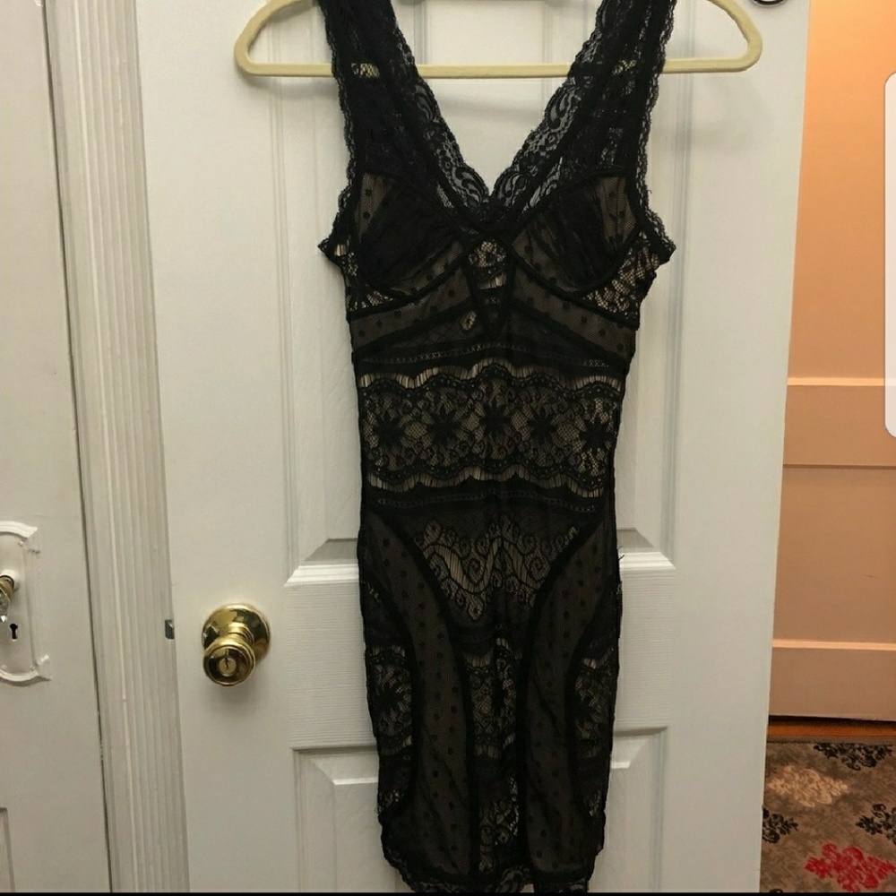 Rainbow sexy lace dress